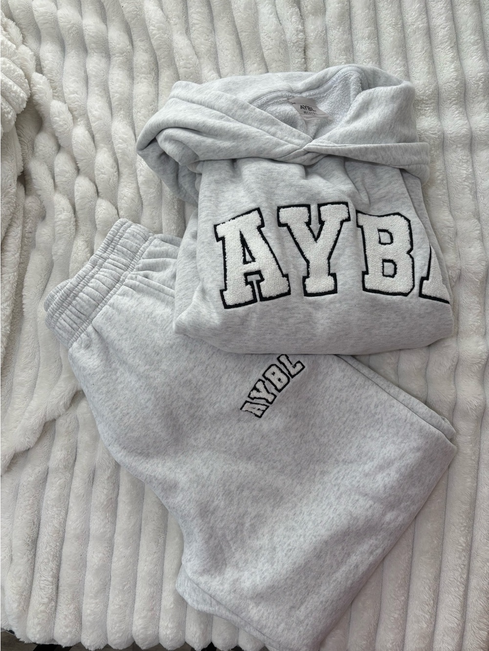 AYBL Light Gray Kids Joggers with Logo Detail